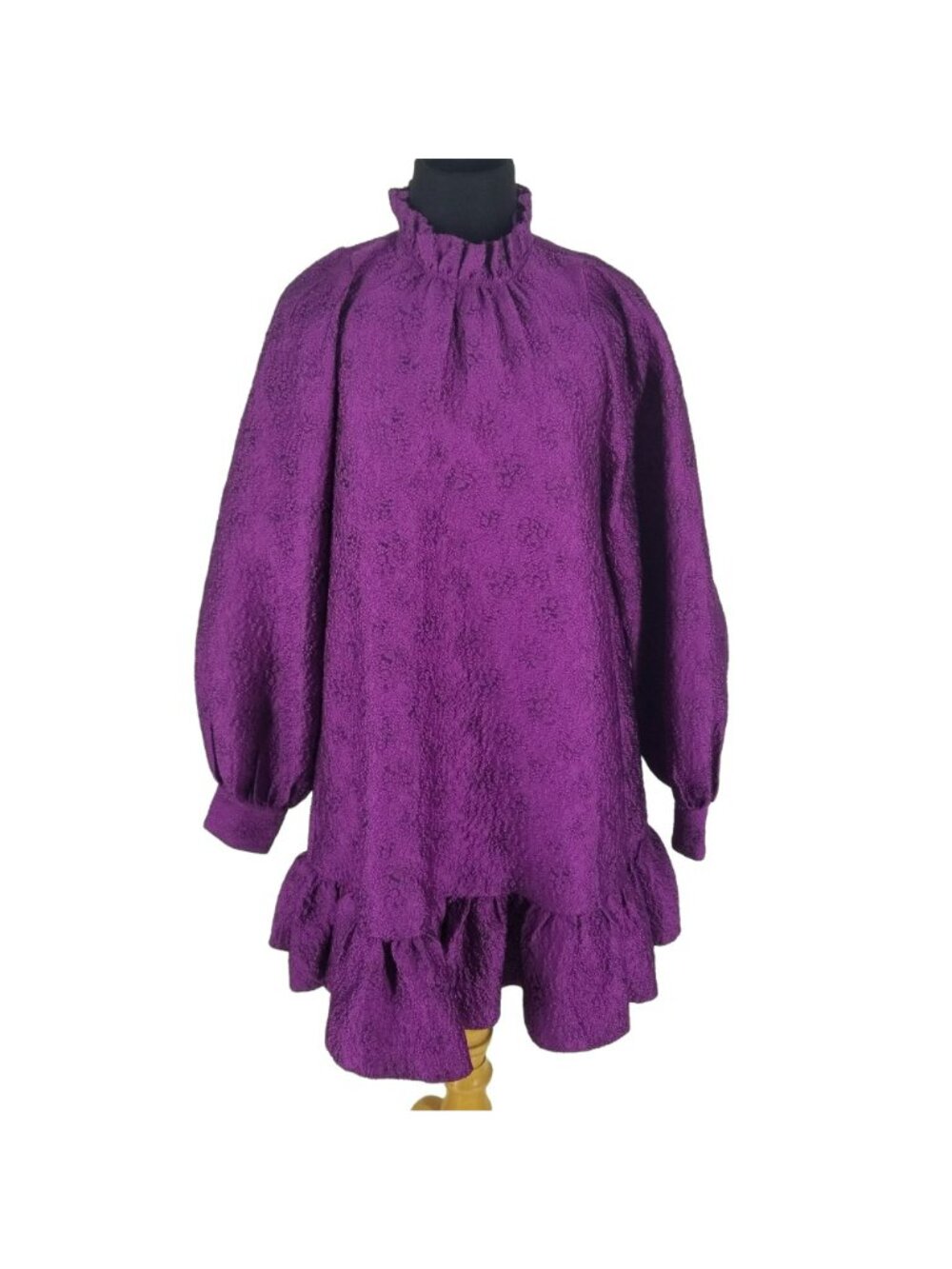 Ulla Johnson $1145 Victorian Ruffle Neck Babydoll Cocktail Dress - Picture 11 of 16
